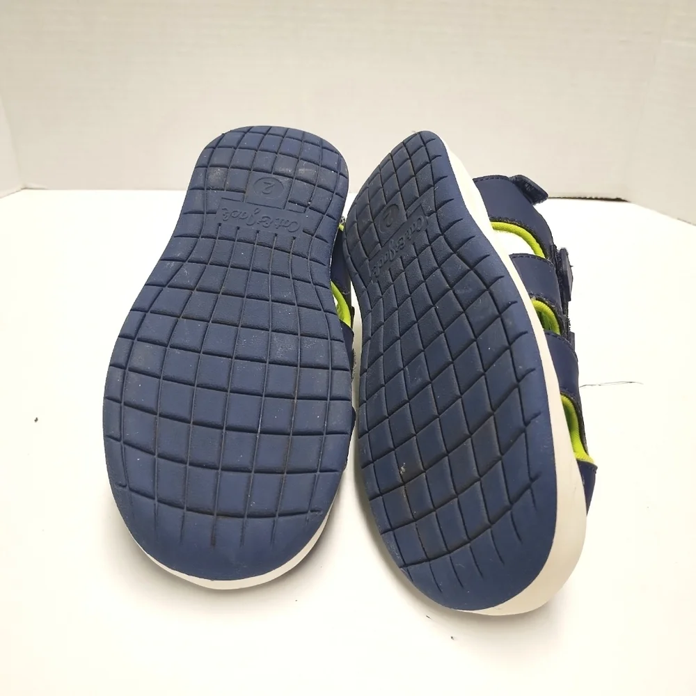 Cat & Jack Kids Navy & Lime Sport Sandals | Adjustable Velcro | Summer Play Shoe
